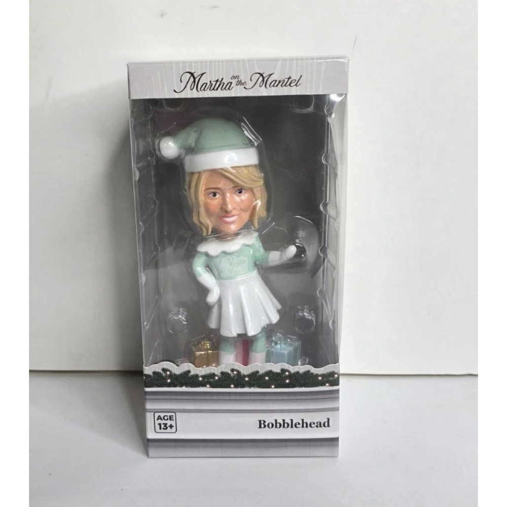Martha Stewart Holiday Bobblehead Martha On The Mantel Christmas Decor - NEW